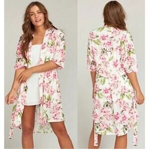 SHOW ME YOUR MUMU Shortsleeve Floral Robe Lingerie Lounge Valentine's Bridal